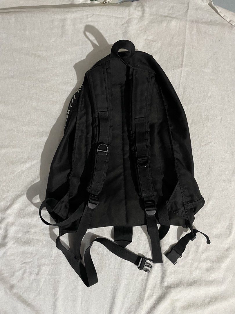 FINGERCROXX backpack with white logo branding tape (Category: Backpacks) located in Quezon City. Submitted by cgoodsupply (Listing ID 1437642262, Image 2). Description: FINGERCROXX backpack with white logo branding tape. no issue color rate 10/10 qc location.