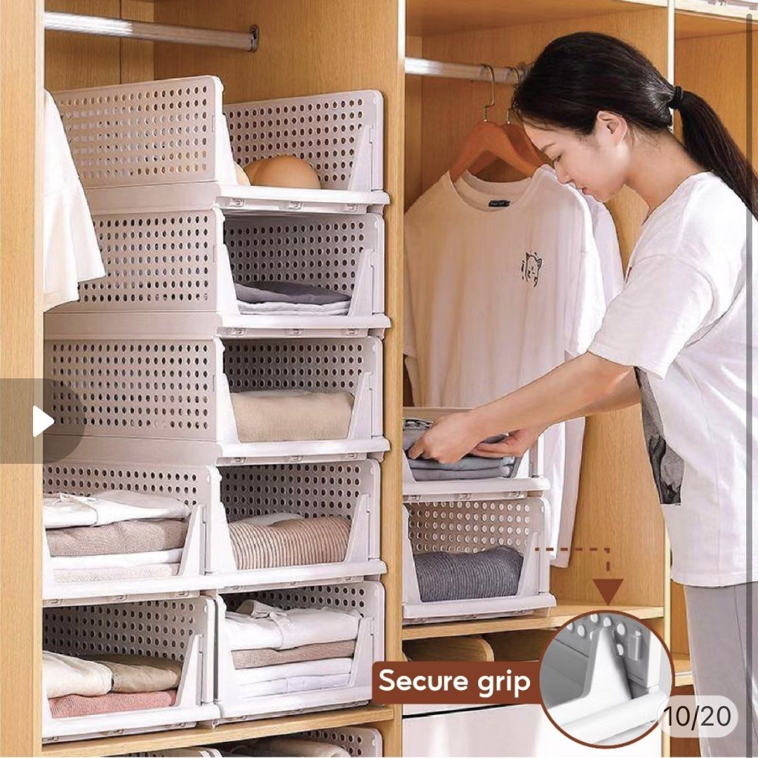 Foldable Wardrobe Organiser - Stackable Storage Box453170799932221441