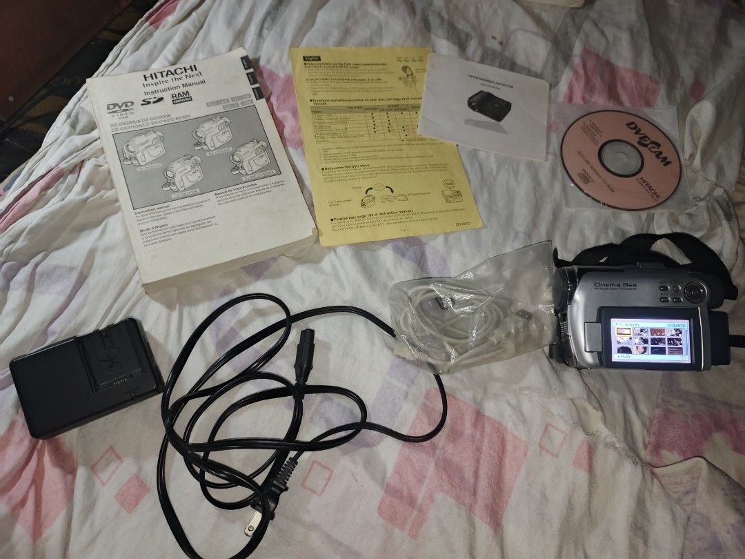 Hitachi DZ-GX3100A DVD Camcorder (Category: Video Cameras) located in Cabuyao City. Submitted by korini (Listing ID 1437693290, Image 2). Description: pm sa details ‎📸 Hitachi DVDCAM camcorder ‎Model: GX3100A ‎✅ Price : 6k (NEGOTIABLE) ‎ (add 150 for shipping fee) ‎ ‎ ‎ - widescreen 16:9 ‎ -15x optical zoom up to 800x digital zoom ‎ - Good condition LCD (wala pa lcd burn) ‎ - Film like output ‎ - uses mini dvdr/dvdrw/dvdram to record ‎ - can til