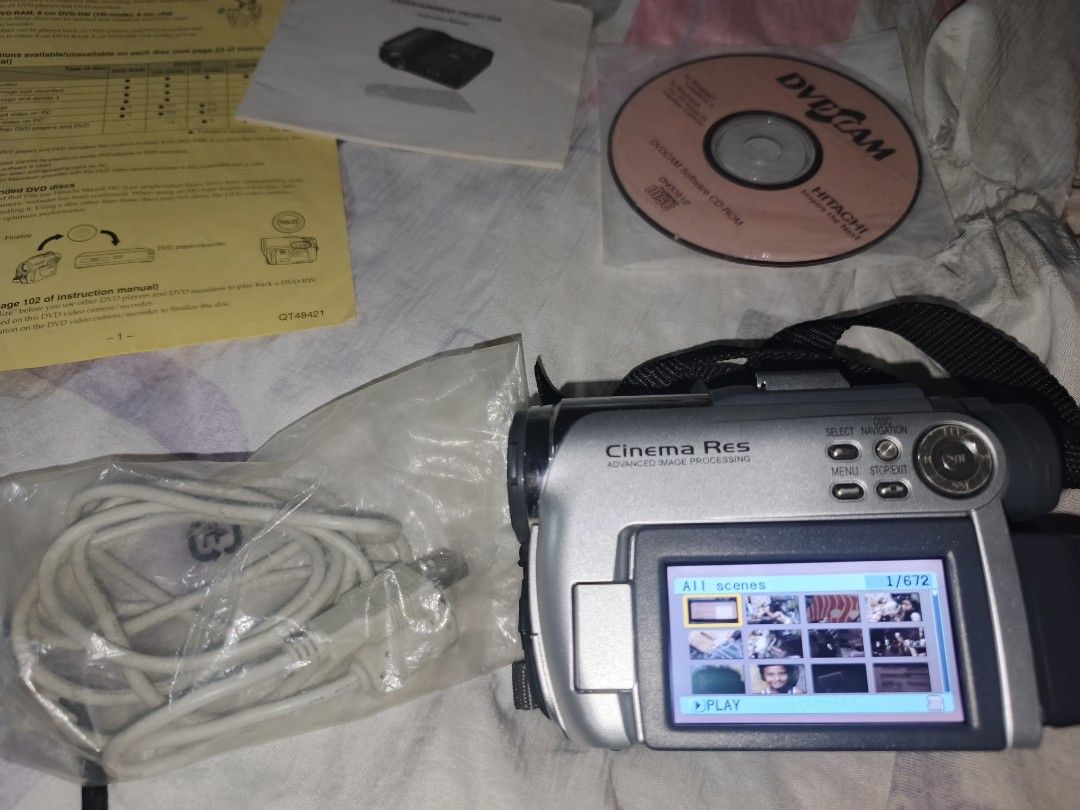 Hitachi DZ-GX3100A DVD Camcorder (Category: Video Cameras) located in Cabuyao City. Submitted by korini (Listing ID 1437693290, Image 3). Description: pm sa details ‎📸 Hitachi DVDCAM camcorder ‎Model: GX3100A ‎✅ Price : 6k (NEGOTIABLE) ‎ (add 150 for shipping fee) ‎ ‎ ‎ - widescreen 16:9 ‎ -15x optical zoom up to 800x digital zoom ‎ - Good condition LCD (wala pa lcd burn) ‎ - Film like output ‎ - uses mini dvdr/dvdrw/dvdram to record ‎ - can til