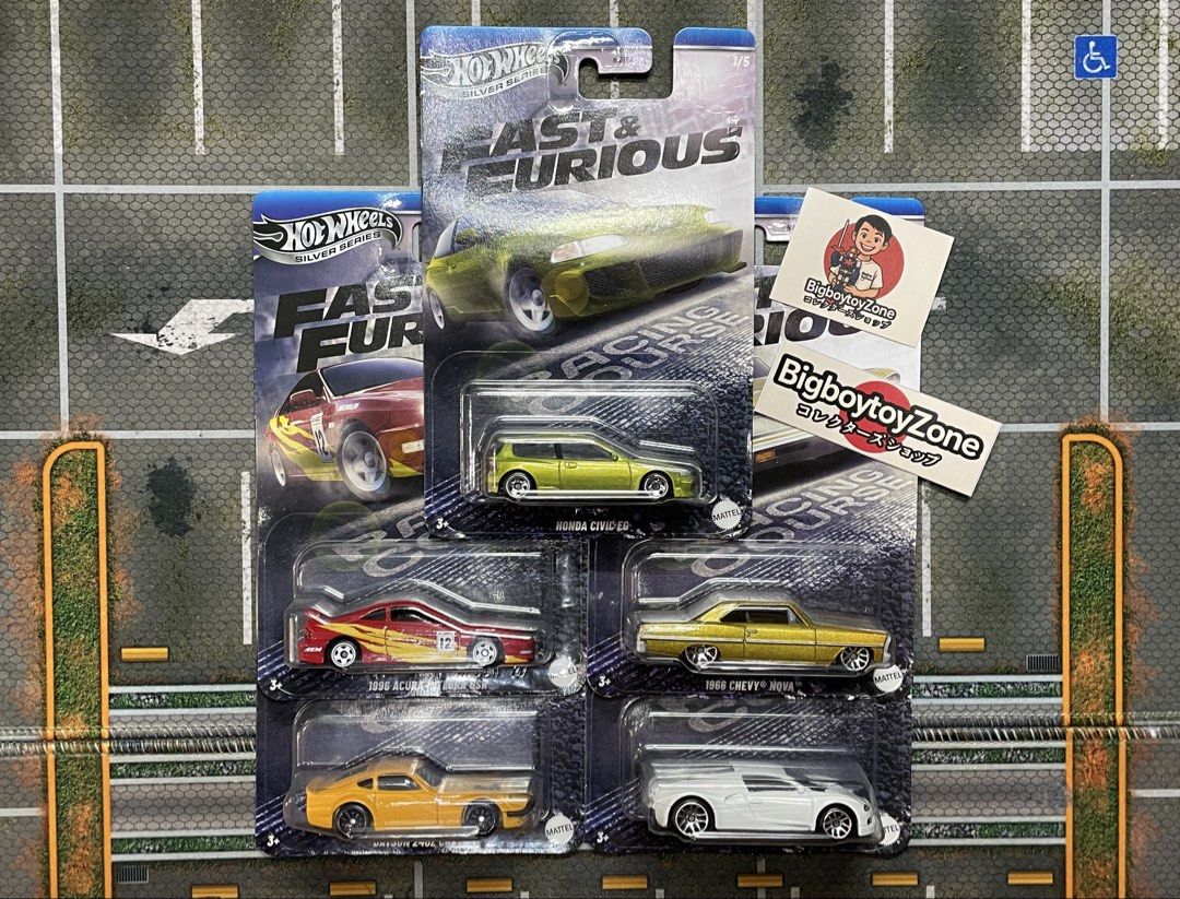 Hot Wheels Fast & Furious Silver Series (Category: Toys & Games) located in Cagayan de Oro. Submitted by bigboytoyzonecdo (Listing ID 1437706770, Image 1). Description: Civic has small crease on card, the rest mint Loc: Cagayan de Oro City.