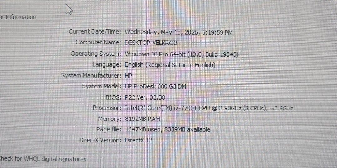 Hp Mini Pc Intel Core i7 Computer (Category: Desktops) located in Makati City. Submitted by john1215cruz (Listing ID 1437697295, Image 3). Description: Sale as Set Mini Pc Hp mini pc Intel core i7 Processor 8gb Ram 240gb SSD Intel UHD Graphics Wifi Bluetooth ready Windows 10 Pro 64bit Inclusions: Hp 22 inches 1080p Monitor Keyboard and Mouse Power adapter Dp Cable Taguig Loc for pick up ko.