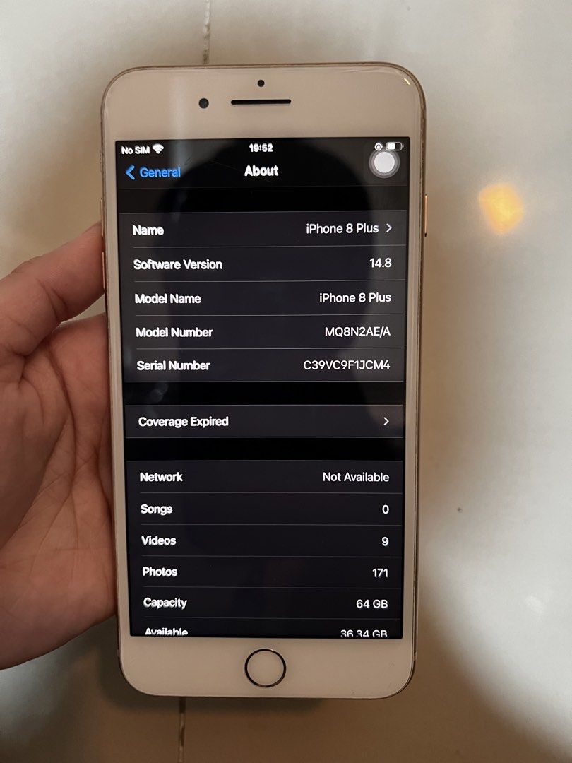 iPhone 8 Plus (Category: iPhone 8 Series) located in Manila. Submitted by sellingelly (Listing ID 1437582071, Image 3). Description: info: - 64 gb - wifi and sim - all buttons working - fingerprint working - no repair history - good camera issues: - charging port not working (can charge with magsafe without magnet) - scratches on screen and around camera - 76% battery health.