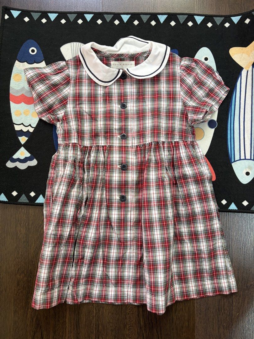 Japan red checkered dress (Category: Babies & Kids Fashion) located in Manila. Submitted by urbanwear (Listing ID 1437699938, Image 1). Description: From Japan Size 100 .