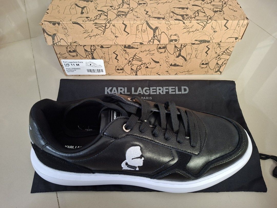 Karl Lagerfeld Paris Sneakers size 11 (Category: Sneakers) located in Binan City. Submitted by stathamkdl (Listing ID 1437585566, Image 1). Description: - Karl Lagerfeld Paris - Color: Black - Size: US 11 M - Includes original box - Includes dust bag - White sole - Black laces Brand new From US SRP at 170 usd Selling at P3,000 Meet up: Alabang Slex Shell Mamplasan Payment: Bank - Bpi / Gcash / Maya.
