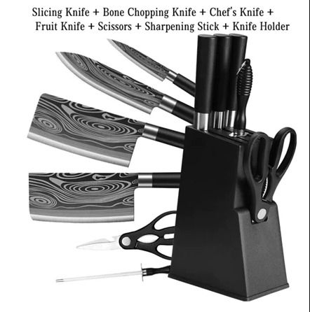 Kitchen knife 7-piece set Bone cutting knife Slicing knife Scissors453172523969423362