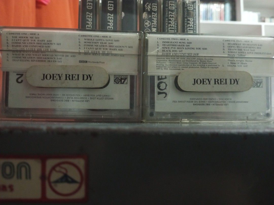 Led Zeppelin BBC Sessions Double Cassette Tapes (Category: CDs & DVDs) located in Manila. Submitted by jrdee69 (Listing ID 1437589153, Image 2). Description: - Led Zeppelin BBC Sessions double cassette tape. - Features tracks from the BBC Sessions. - Includes: "Stairway To Heaven", "You Shook Me", "Communication Breakdown", "Whole Lotta Love"..