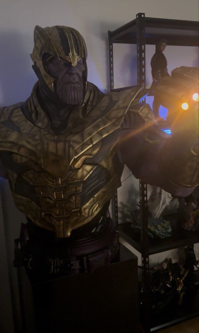 Lifesize Bust Thanos Endgame (Category: Figurines & Statues) located in Pasig City. Submitted by themancaveemporium (Listing ID 1420608377, Image 1). Description: ❗️FOR SALE OR FOR TRADE❗️ Custom (Queen Studio Recast) Lifesize Bust Thanos Endgame - Resin - Glass Eyes - Working Gauntlet with Lights - No Box As is RFS: Need extra space 📍: Pasig/Cainta 📦: Lalamove/Grab/Pick-up.