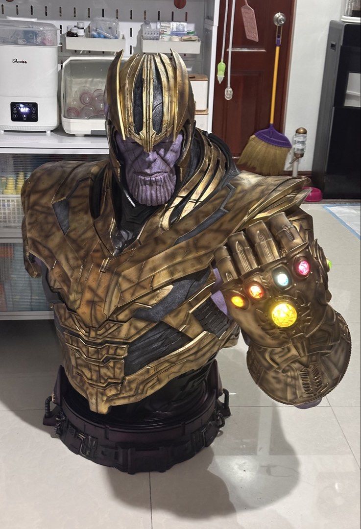 Lifesize Bust Thanos Endgame (Category: Figurines & Statues) located in Pasig City. Submitted by themancaveemporium (Listing ID 1420608377, Image 3). Description: ❗️FOR SALE OR FOR TRADE❗️ Custom (Queen Studio Recast) Lifesize Bust Thanos Endgame - Resin - Glass Eyes - Working Gauntlet with Lights - No Box As is RFS: Need extra space 📍: Pasig/Cainta 📦: Lalamove/Grab/Pick-up.