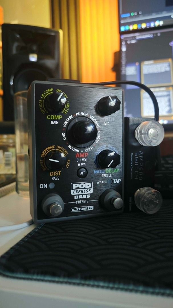 Line 6 POD Express Bass + Ampero Switch – Excellent Condition (Category: Musical Instruments) located in Manila. Submitted by echoesofpraise (Listing ID 1437726456, Image 1). Description: Selling my Line 6 POD Express Bass multi-effects pedal. Compact, easy to use, and sounds surprisingly good for practice, recording, worship, gigs, or silent headphone sessions. Includes the original box packaging & Ampero Switch. Features: Amp + cab simulations 