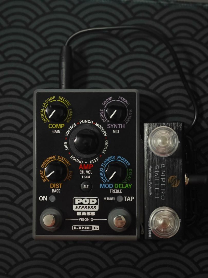 Line 6 POD Express Bass + Ampero Switch – Excellent Condition (Category: Musical Instruments) located in Manila. Submitted by echoesofpraise (Listing ID 1437726456, Image 2). Description: Selling my Line 6 POD Express Bass multi-effects pedal. Compact, easy to use, and sounds surprisingly good for practice, recording, worship, gigs, or silent headphone sessions. Includes the original box packaging & Ampero Switch. Features: Amp + cab simulations 