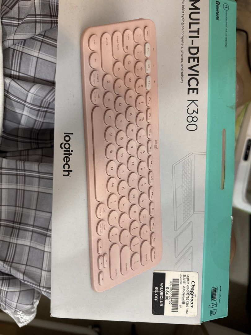 Pink Logitech K380 Bluetooth Keyboard - Rose WITH BOX452997024768993281