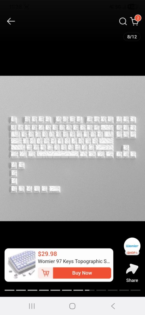 Mechanical Keyboard Keycaps - White Topographical452782950565826561