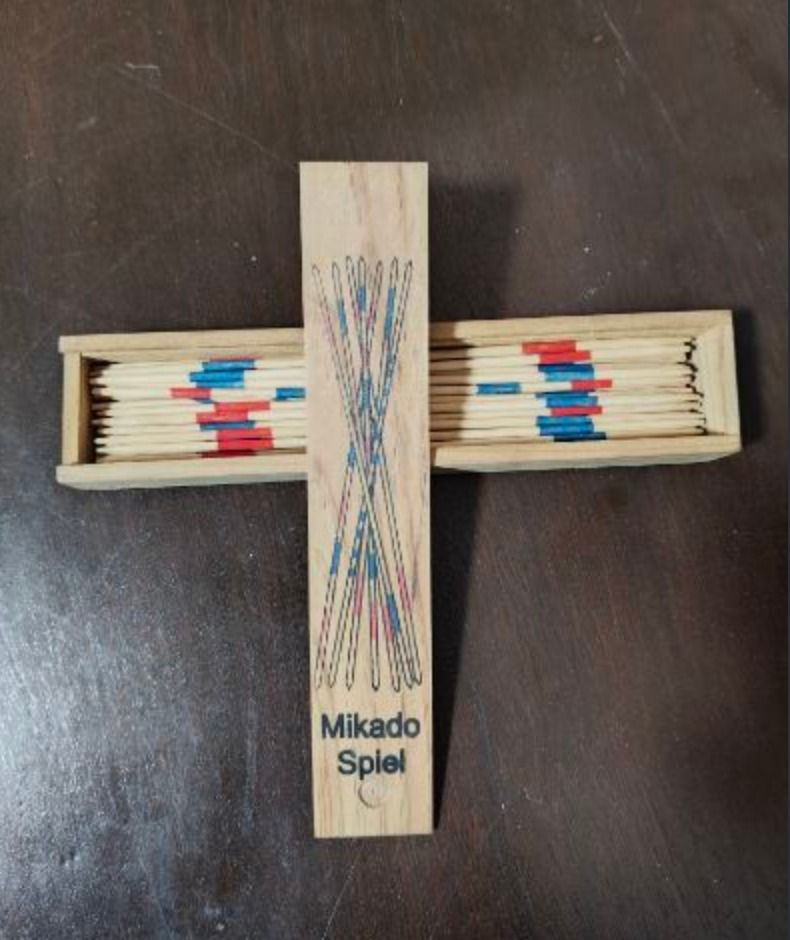 Xmas Discount!!! Mikado Spiel Pick-up Sticks Game (Category: Board Games & Puzzles) located in Quezon City. Submitted by oddduck02 (Listing ID 1437693971, Image 3). Description: - Classic Mikado Spiel Pick-up Sticks game - Comes with a wooden box and sliding lid - Set of 41 wooden sticks with colored markings - Challenge yourself to pick up sticks without disturbing others - Comes with printed instructions - RFS = Cleaning house - Approximate Len