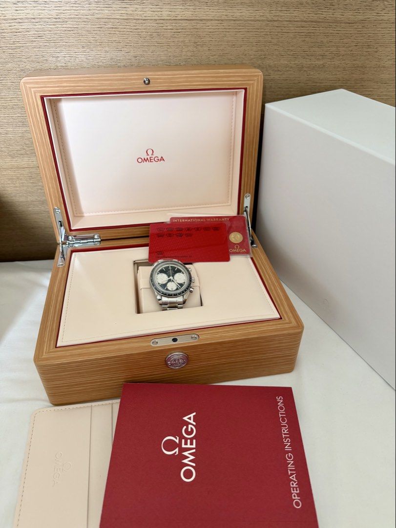 OMEGA Speedmaster Racing 40MM Year 2026 (Category: Luxury Watches) located in Manila. Submitted by verashops (Listing ID 1437018462, Image 2). Description: Enjoy your first brandnew automatic OMEGA at 208K only ⏱️ Omega Speedmaster Date 40mm Racing Reverse Panda Dial Reference: 326.30.40.50.01.002 Complete: Triple Boxes, Manuals, Warranty Card, Hangtag Original Retail Price: Php 350,000 / $5,995 208,000php each - 2 pcs only Newly-arrived April / 
