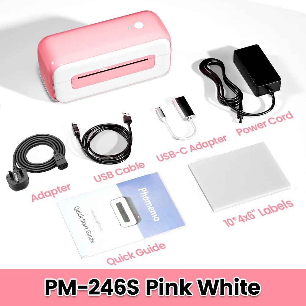 Phomemo PM-246S Thermal Label Printer - Pink453113542524293121