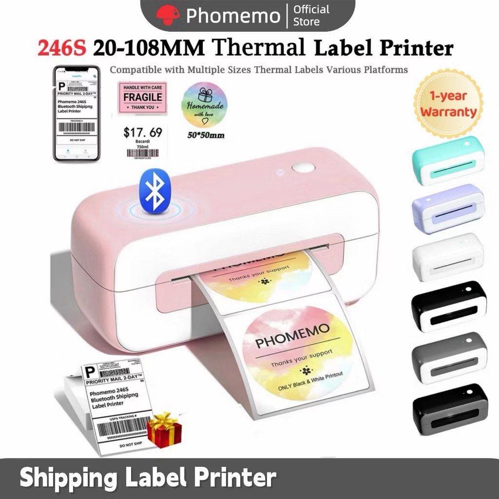Phomemo PM-246S Thermal Label Printer - Pink453113542524293120
