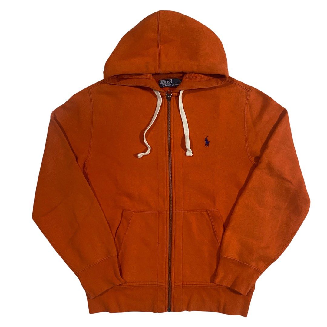 Ralph Lauren Orange Hoodie (Category: Coats, Jackets and Outerwear) located in Manila. Submitted by hoodfinesse (Listing ID 1437691627, Image 1). Description: size Large (23x28) color may vary due to lighting need rewash stuck in closet.