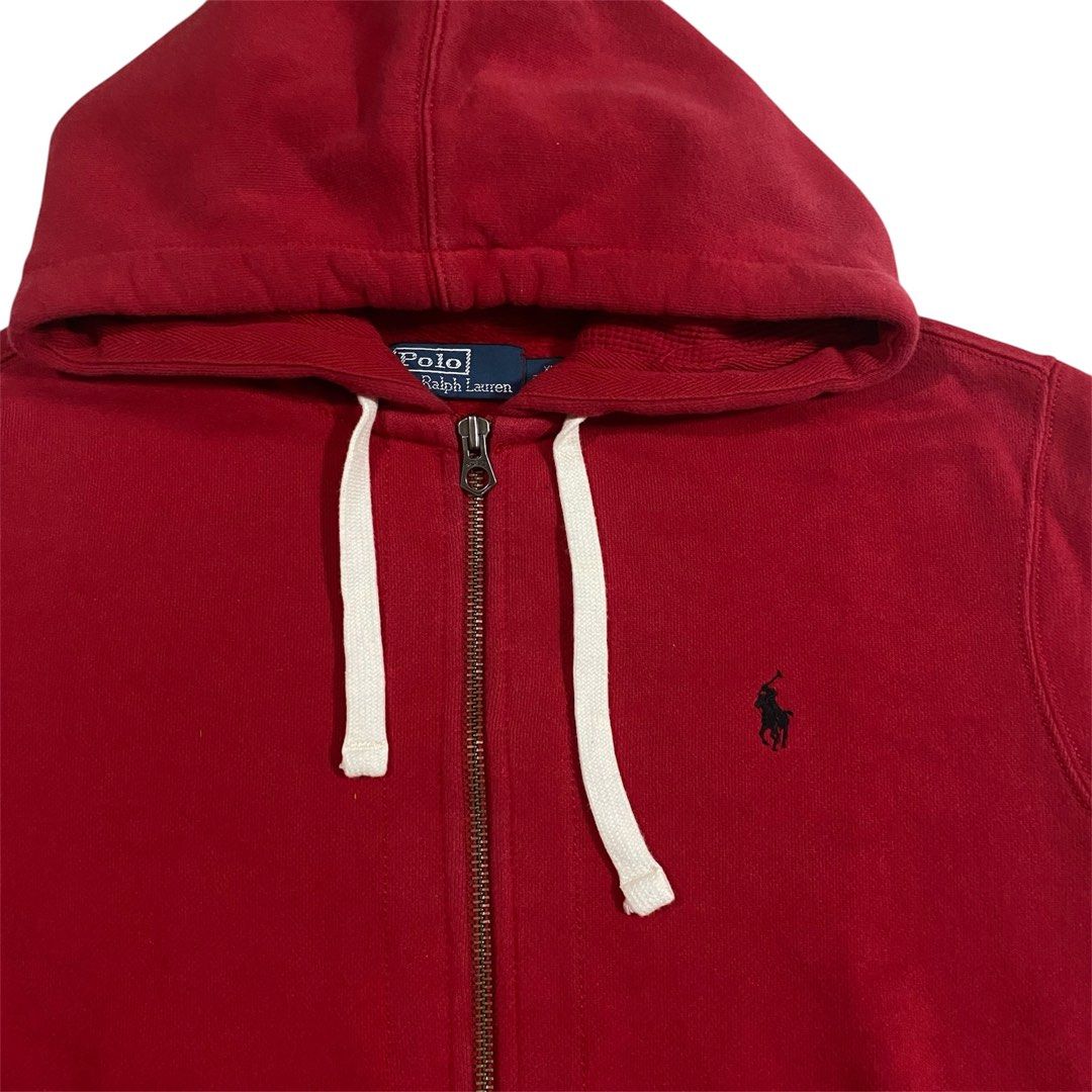 Ralph Lauren Red Hoodie (Category: Coats, Jackets and Outerwear) located in Manila. Submitted by hoodfinesse (Listing ID 1437692090, Image 2). Description: size XL fits Large (23x29) color may vary due to lighting need rewash stuck in closet.