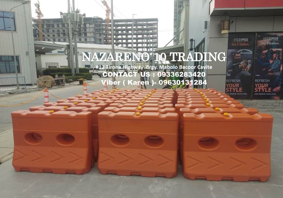Road Plastic Barrier BRB 2 Safety Barricade (Category: Looking For) located in Bacoor. Submitted by kajezame.2021 (Listing ID 1437619773, Image 1). Description: Road Plastic Barrier BRB 2 Safety Barricade Also available: • Traffic cone • Parking Block stopper • Hooded trash bin • Spill boom • Fishing buoy • Spill Kit • Stanchion Post • Rain Coat • Solar Arrow Board For More Details and Discount Contact Ms. Karen NAZARENO 10 TRADING 0963 0131 284 