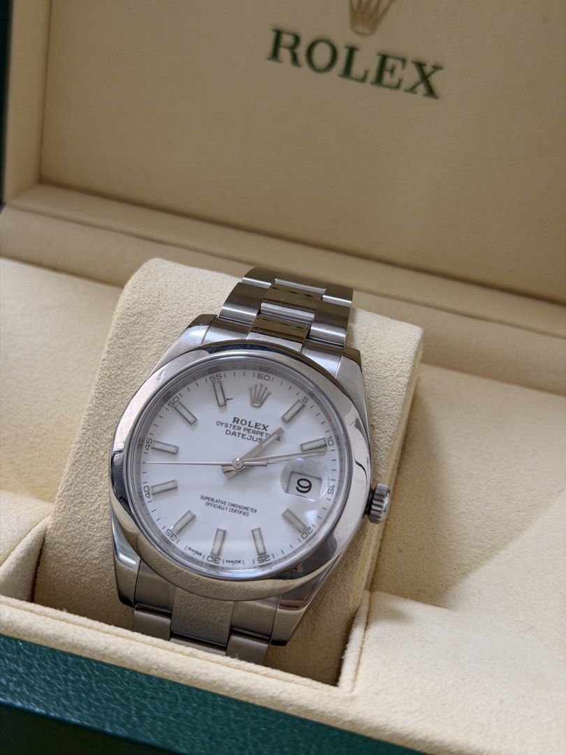 Rolex Datejust 41 White (Category: Luxury Watches) located in San Juan City. Submitted by rhyswatchph (Listing ID 1437596075, Image 2). Description: Rolex Datejust 41 White Year 2019 126300 Full Set Condition 9.8/10 San Juan City On hand 480,000.