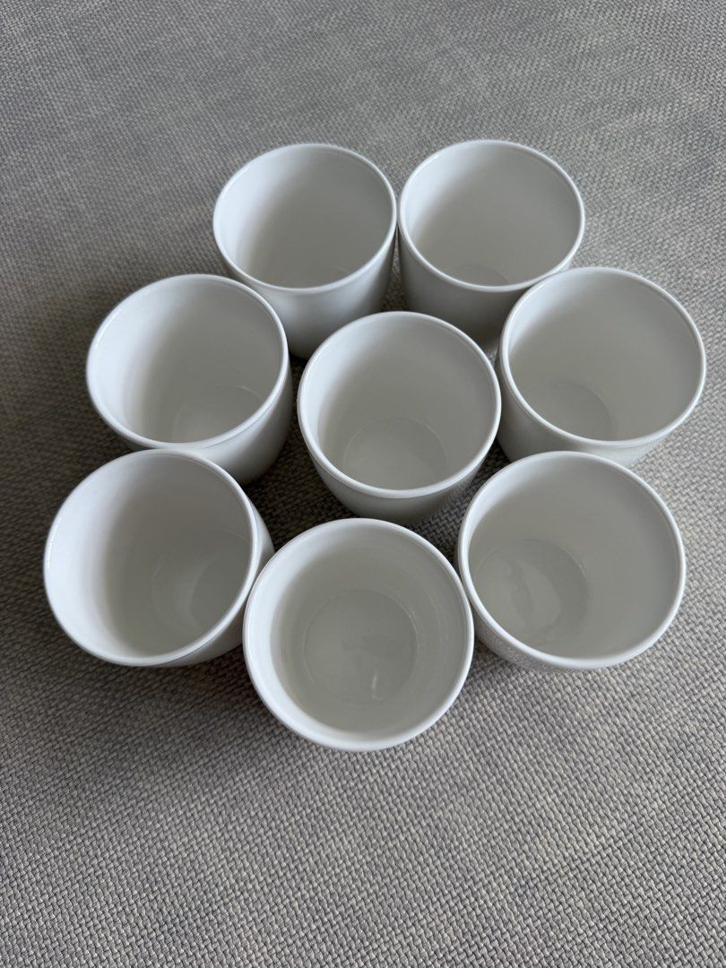 Set of 8 White Ceramic Cups452740272557271041
