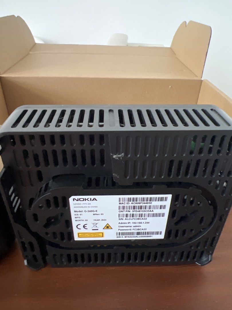 Singtel KCS Optical Network Unit & Nokia Router452885289727447042