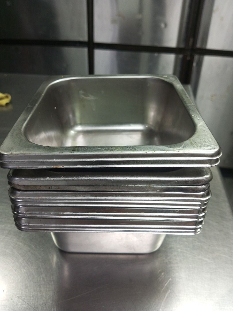 Stainless Insert Pan (Category: Other Kitchenware & Tableware) located in Quezon City. Submitted by foxsquaredeals (Listing ID 1437656069, Image 1). Description: 7"W x 7"L x 2"H 19pcs available RFS: Used from previous business Own pick up/SF shouldered by buyer. MOP: Cash upon pick up, BDO, BPI or Chinabank .