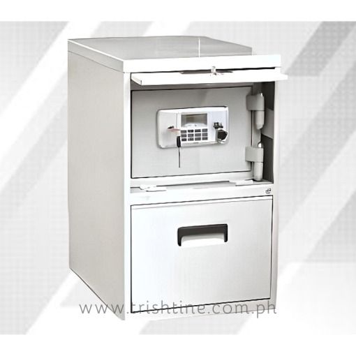Steel Safe Cabinet with Digital Lock (Category: Shelves, Cabinets & Racks) located in Caloocan City. Submitted by trishtine_jim9 (Listing ID 1437586524, Image 1). Description: - White steel safe cabinet - Digital lock for secure storage - Includes a top safe compartment - Features a bottom drawer - Comes with a key - Perfect for valuables and important documents DISCLAIMER: Price Is For Posting Purposes Only.