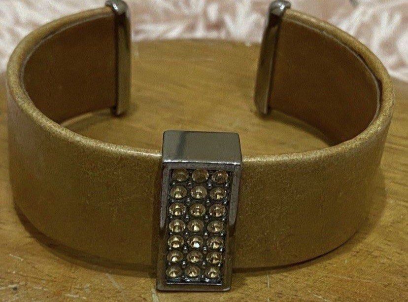 Swarovski Brown Leather Bracelet with Crystals (Category: Bracelets) located in Muntinlupa City. Submitted by hollieberrygirl (Listing ID 1437599490, Image 1). Description: Swarovski Brown Crystal Leather Cuff Bangle Bracelet Store bought P7,995 SF c/o buyer **NO RETURN NO EXCHANGE.