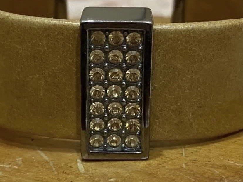 Swarovski Brown Leather Bracelet with Crystals (Category: Bracelets) located in Muntinlupa City. Submitted by hollieberrygirl (Listing ID 1437599490, Image 2). Description: Swarovski Brown Crystal Leather Cuff Bangle Bracelet Store bought P7,995 SF c/o buyer **NO RETURN NO EXCHANGE.