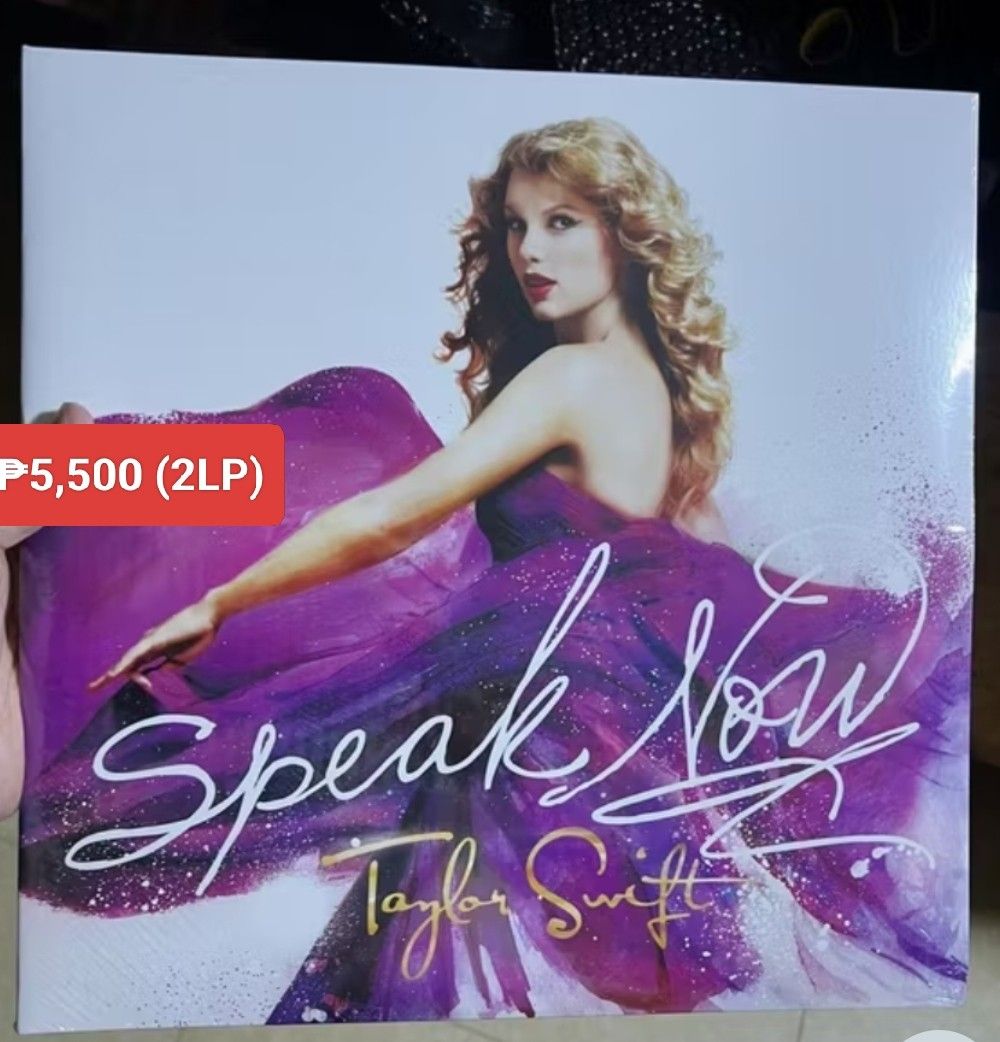 TAYLOR SWIFT Speak Now Vinyl (Category: Vinyls) located in Manila. Submitted by ramonrobin.cruz (Listing ID 1437734768, Image 1). Description: TAYLOR SWIFT Speak Now Vinyl (Black, 2LP) = ₱5,500 Brand New sealed made in Germany.