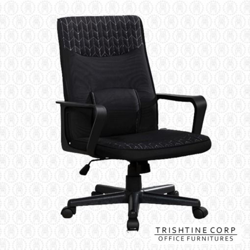 TEX-267 Executive Office Chair - Black (Category: Office Furniture & Fixtures) located in Caloocan City. Submitted by trishtine_jim9 (Listing ID 1437628219, Image 1). Description: - Black mesh back and padded seat - Features armrests - Adjustable height - Five-star base with wheels for easy movement - Stylish patterned backrest - Ideal for home or office use DISCLAIMER: Price is for Posting Purposes Only.
