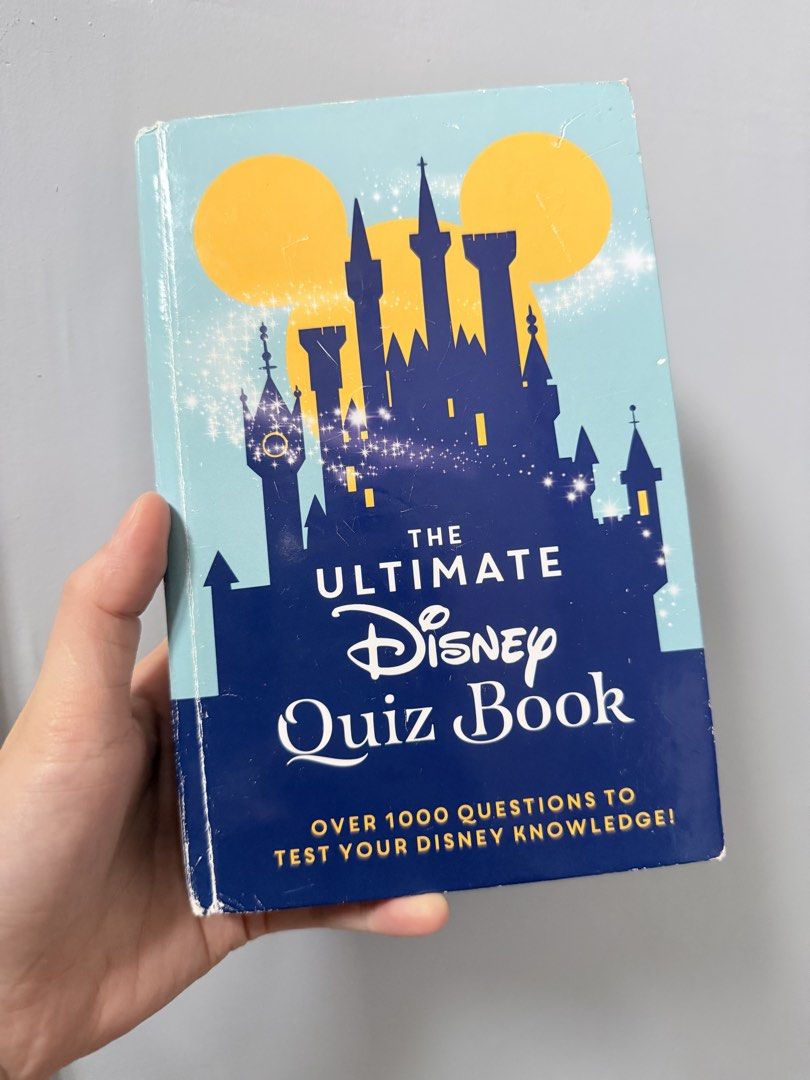The Ultimate Disney Quiz Book (HB) (Category: Children's Books) located in Pasig City. Submitted by iammr.owl29 (Listing ID 1437617415, Image 1). Description: 📚 Book condition: - Tear off page (see 7th photo) - Dents/damage edges Disclaimers: ❕Actual color may vary due to lightings/effects and camera settings ❕ Photos taken by me except with the last 3 photos, not mine. CTTO. ❕This is PRE-OWNED book. Please expect the ff as it may or already hav
