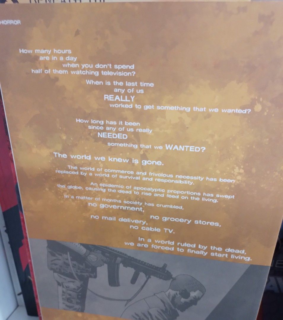 The Walking Dead: Lines We Cross (Category: Comics & Manga) located in Caloocan City. Submitted by teacherjen53235 (Listing ID 1437662383, Image 2). Description: - The Walking Dead: Lines We Cross graphic novel. - Cover art features a character with a pink fur coat and a weapon. - Back of the book details the world's end and the zombie apocalypse. - A must-have for Walking Dead fans..