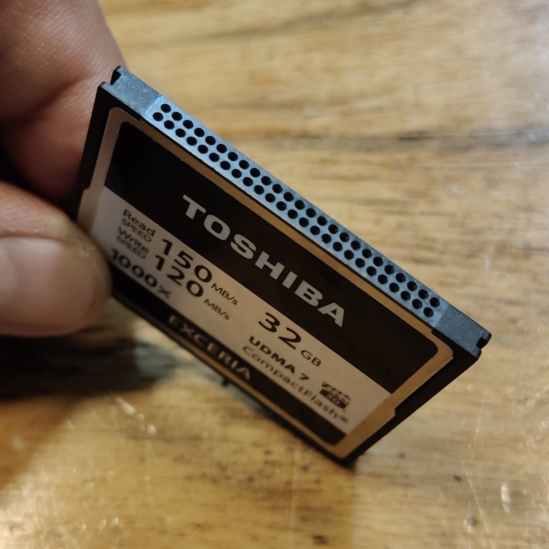 Toshiba Exceria 32GB CompactFlash Card (Category: Memory & SD Cards) located in Manila. Submitted by rossinicalabig (Listing ID 1437665678, Image 2). Description: 1600 PESOS ONLY - Toshiba Exceria 32GB CompactFlash Card - Read Speed: 150MB/s - Write Speed: 120MB/s - Supports UDMA 7 - 1000x Speed Rating - Compatible with DSLR cameras and devices. Check,test, pickup at our photo/video studio in Sta.Mesa Mla..
