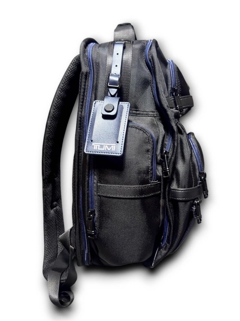 TUMI Alpha 2 T-Pass Business Class Brief Pack (Category: Luxury Bags & Wallets) located in Cebu City. Submitted by westleygics18 (Listing ID 1437691648, Image 3). Description: TUMI Alpha 2 T-Pass Business Class Brief Pack - Excellent Condition - Model Line: Alpha 2 / T-Pass Business Class - Color: Black with Navy Blue accents and interior lining - Material: Ballistic Nylon - T-Pass Technology: Checkpoint-friendly laptop compartment - TUMI Tracer: