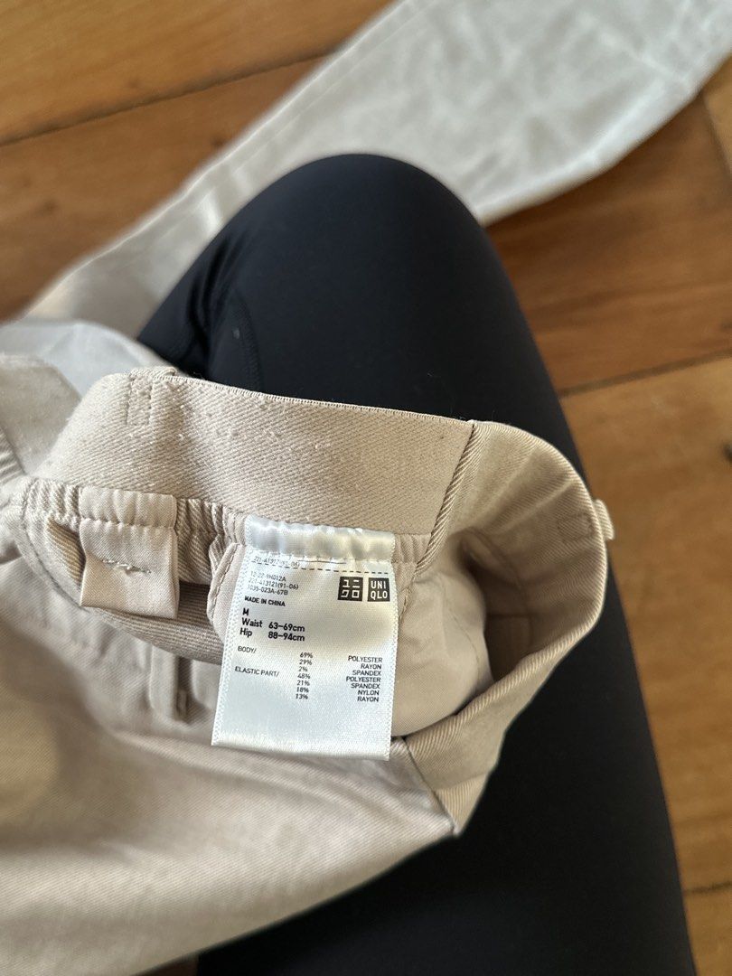 Uniqlo Beige Pants (Category: Other Bottoms) located in Quezon City. Submitted by cam.declutters (Listing ID 1437667855, Image 3). Description: - Uniqlo Beige Pants - Size: M - Waist: 63-69cm - Hips: 89-95cm - Straight leg - Material: 69% polyester, 21% rayon, 10% elastic - Made in China.