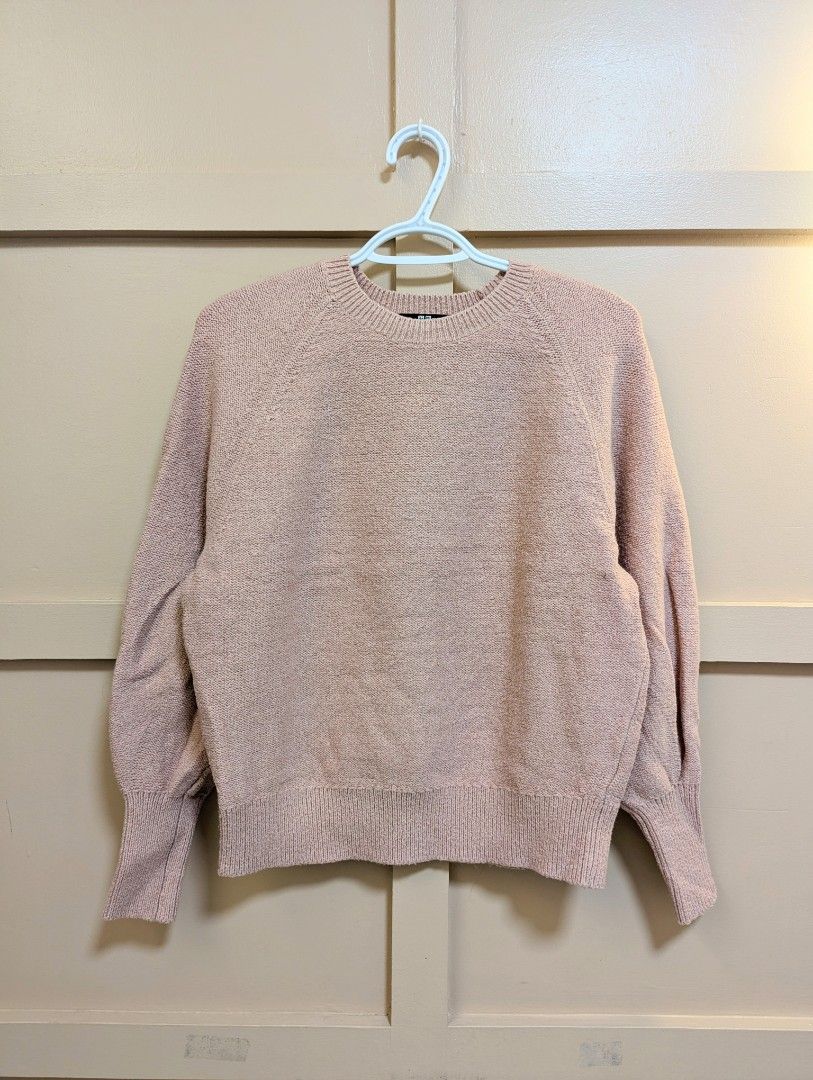 Uniqlo Pink Sweater - Size L (Category: Coats, Jackets and Outerwear) located in Tarlac. Submitted by sunshine_shopph (Listing ID 1437624007, Image 1). Description: - Uniqlo pink sweater - Size: L - Features: Crew neck, long sleeves, slightly puffed design - Made in Vietnam - Versatile for various outfits.