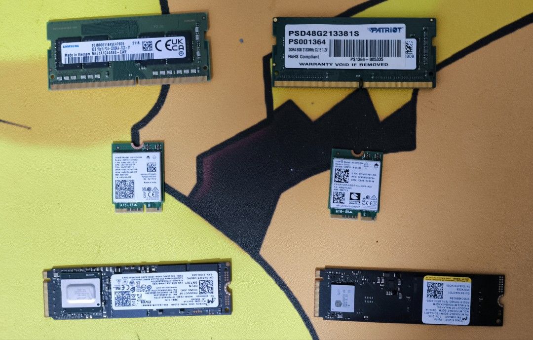 Various Computer Components - RAM, SSD, WiFi Card453547329407559680
