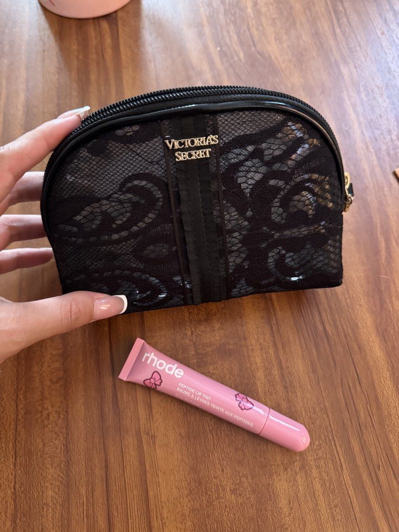 Victoria Secret Lace Makeup Pouch (Category: Purses & Pouches) located in Opol. Submitted by kristythebee (Listing ID 1437645254, Image 2). Description: Original Victoria Secret Pouch bought from UK Authentic Rhode Lip peptide in the shade Ribbon ₱1,000.