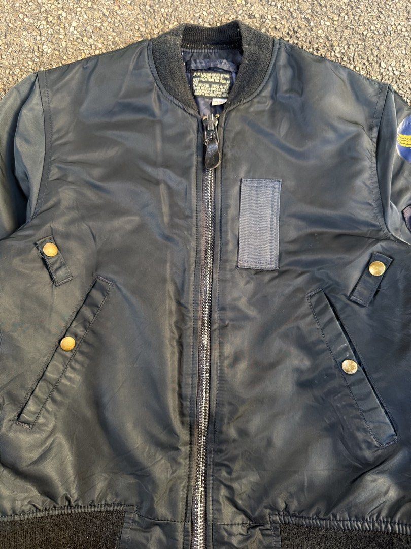 Vintage Spiewak & Sons MA-1 Bomber Jacket (Category: Coats, Jackets and Outerwear) located in Quezon City. Submitted by though.bare (Listing ID 1437747853, Image 2). Description: Fits on M up to L for Men In good, worn condition. Refer to photos. Width : 22.5" Length : 25" Sleeve : 25" Shoulder : 17" No-when worns. Listings not marked sold/reserved are available. These are preloved/used items, manage expectations. Visit my profile for more! .