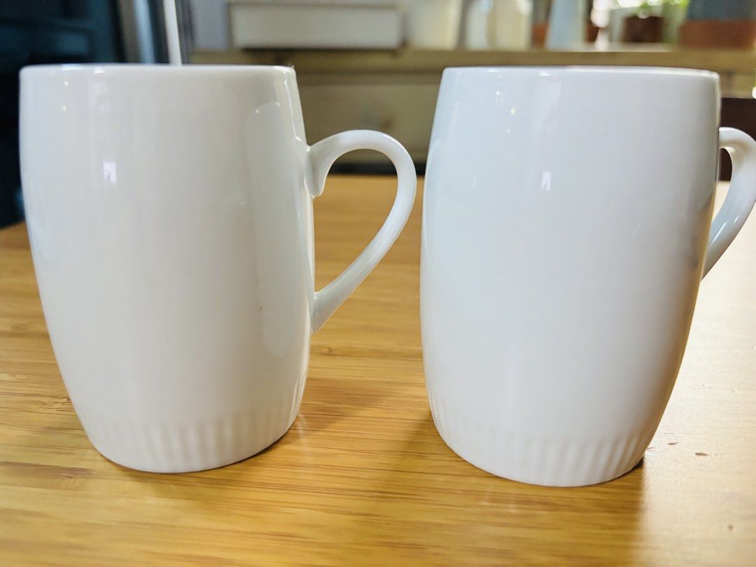 White Ceramic Mugs - Set of 2452846413530408960