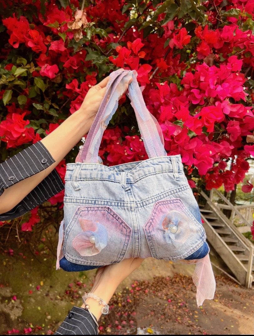 Y2K denim fairy bag (Category: Shoulder Bags) located in Caloocan City. Submitted by manshery (Listing ID 1437704763, Image 2). Description: > embroidered and sewn by hand .