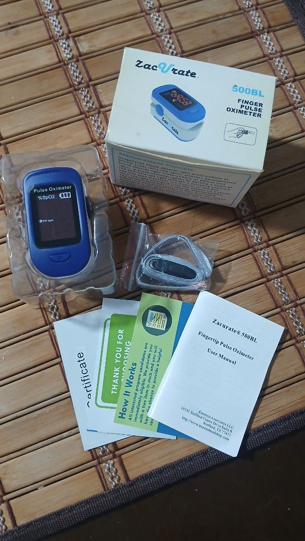 ZACURATE 500BL Finger Pulse Oximeter (Category: Health Monitors & Weighing Scales) located in Bocaue. Submitted by rarestar.07ba01 (Listing ID 1437615256, Image 1). Description: Zacurate 500BL Finger Pulse Oximeter Brand New Hindi po nagamit...