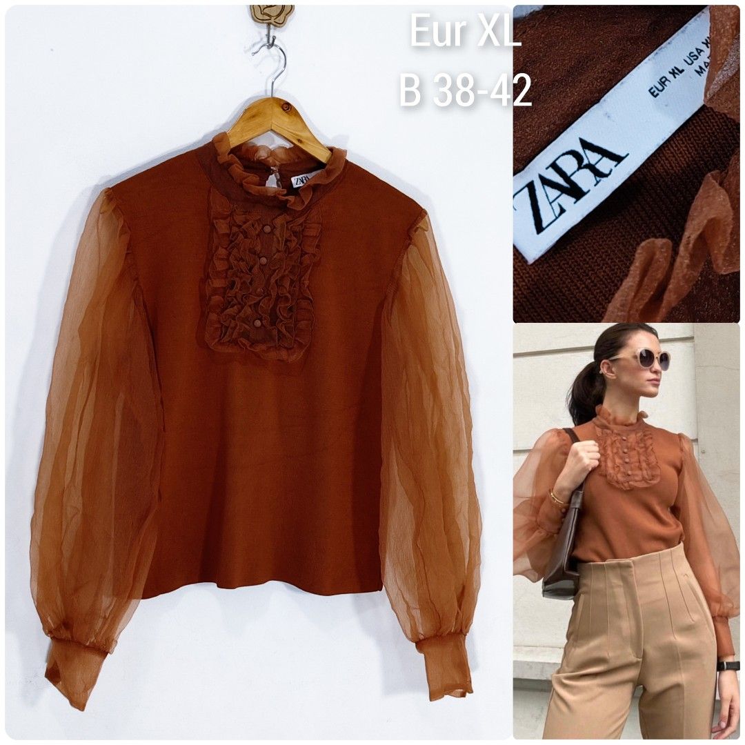 ZARA Organza Knit Top (Category: Others Tops) located in Marikina City. Submitted by closetessentials07 (Listing ID 1437617551, Image 1). Description: Eur XL can Fit L - XL.