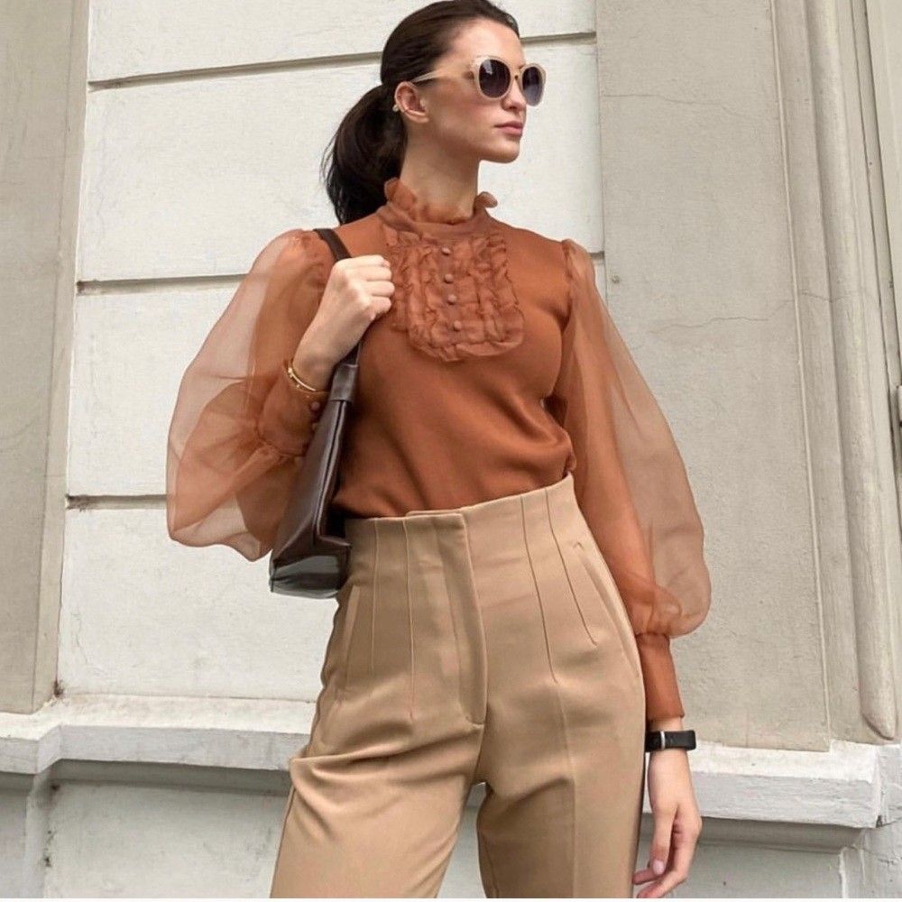 ZARA Organza Knit Top (Category: Others Tops) located in Marikina City. Submitted by closetessentials07 (Listing ID 1437617551, Image 2). Description: Eur XL can Fit L - XL.
