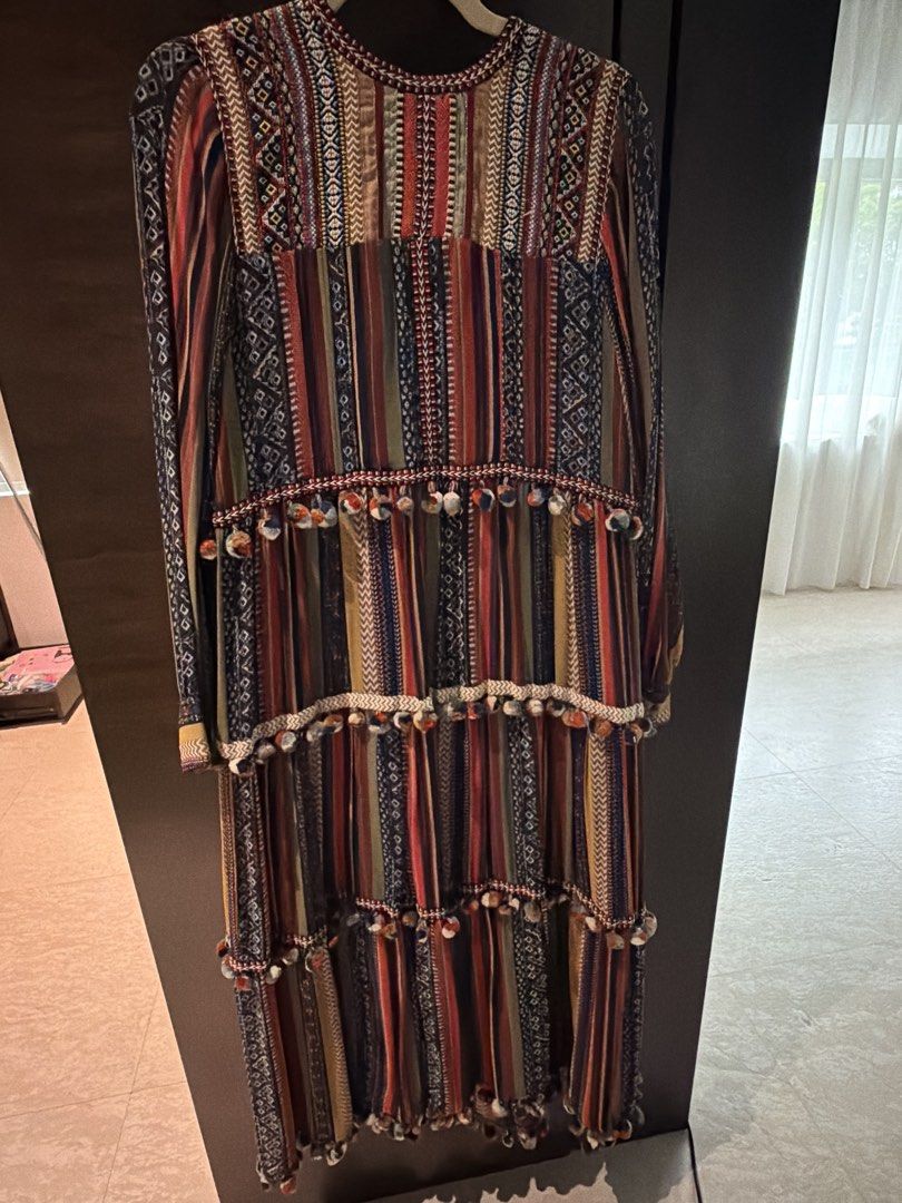 Zara Woman Embroidered Maxi Dress