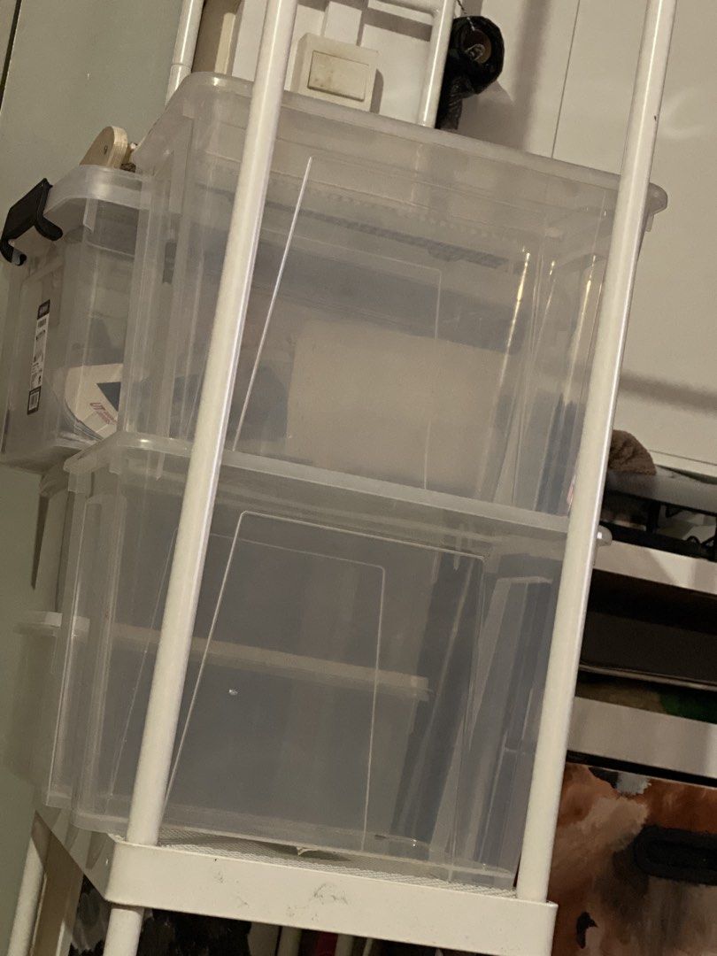 2x IKEA samla stackable boxes with lid454194334144276483