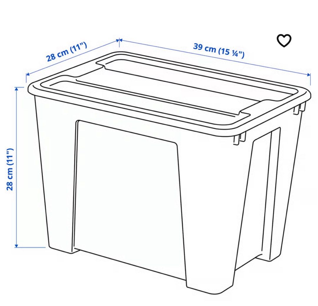 2x IKEA samla stackable boxes with lid454194334144276482